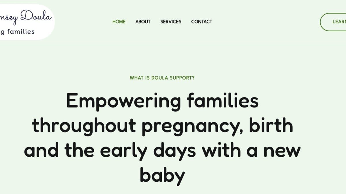 Screenshot of the Lisa Ramsey Doula website built by Web-Tastic